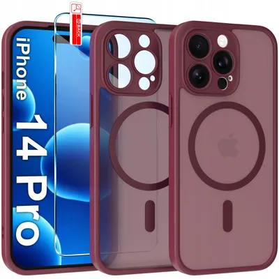 Zdjęcie produktu dla Etui Magnetyczne Matowe Do Iphone 14 Pro |Do Magsafe Trwałe + Szkło