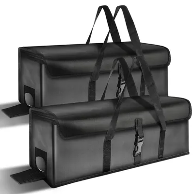Immagine prodotto di Custodie per batterie di e-bike, confezione da 2 pezzi, ignifughe, impermeabili, antideflagranti, 8 strati, 49x15x15 cm, colore nero