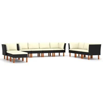 Produktbild von "im Sonderangebot" 10-tlg. Garten-Lounge-Set - elegantes Design - Sitzgruppe/Gartengarnitur - mit Kissen Poly Rattan Schwarz - Terassenmöbel DEMöbel975277