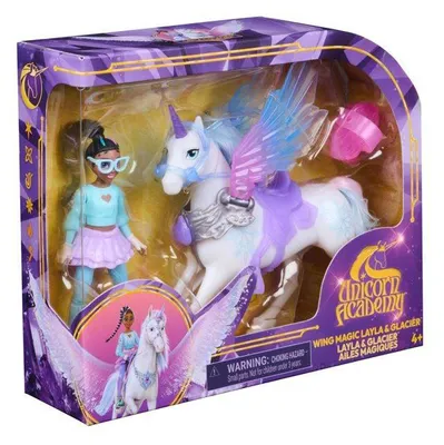 Image de Poupée Layla et Licorne Glacier Ailes Magiques L'Ecole des Licornes Spin Master, dès 4 Ans