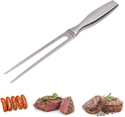 Produktbild von Fleischgabel Edelstahl, Lange Gabel , Fleischgabel Zum Grillen Und Tranchieren, Edelstahl Grillgabel Mit Ergonomischem Griff, Ideal Fš¹r Camping Und Kš¹che, 27 Cm