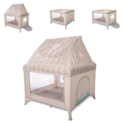 Produktbild von Lorelli Reisebett My Place Dach Fenster faltbar Matratze Schlupfloch Tragetasche beige