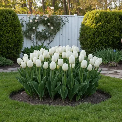 Produktbild von Tulpenzwiebeln Winterhart Mehrjährig Weiß - 3 Blumenzwiebeln - Echte Pflanzen aus Holland - Tulpen Zwiebeln für Garten und Balkon (große Knollen, kein Samen, nicht künstlich)