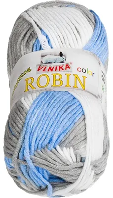 Obrázek produktu pro Příze ROBIN COLOR - 100 g, 150 m - Modrá,Šedá