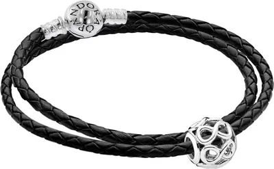Pandora 51523 Damen-Lederarmband im Set mit Charm Unendlichkeit 1