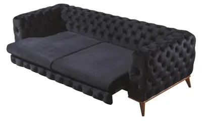 Produktbild von Sofagarnitur Sofa 3+3+1 Sitzer Schwarz Chesterfield Sessel Möbel Luxus Design
