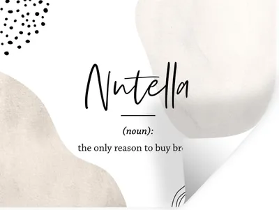Produktbild von MuchoWow® Wandtattoo Wandsticker Wandaufkleber Zitate - Nutella - Sprichwörter - Wörterbuch - Nutella Definition 80x60 cm Selbstklebend und Repositionierbar - Faltenfrei