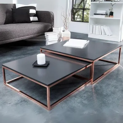 Produktbild von 2er Set Design Couchtisch MENTO anthrazit kupfer 75cm