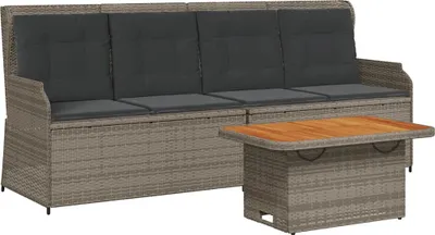 Produktbild von vidaXL 3-tlg. Garten-Lounge-Set mit Kissen Grau Poly Rattan