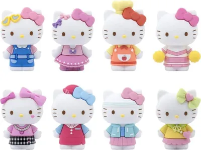 Obrázok produktu pre Sanrio Mini-Doll – séria roztomilých oblečkov, minifigurky Hello Kitty, 5 cm, na vystavenie (12 ks)