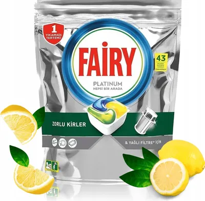 Obrázok produktu pre Kapsule do umývačky riadu Fairy Platinum All in One Lemon 43 kusov