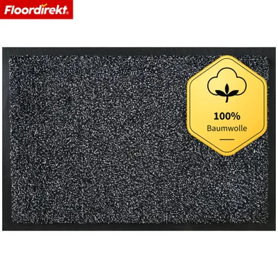 Produktbild von Schmutzfangmatte Karat waschbar, rutschfeste Sauberlaufmatte aus Baumwolle, Anthrazit 40x60 cm