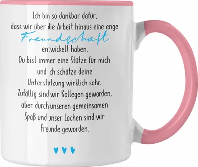 Produktbild von Trendation - Kollegin Tasse Geschenk Arbeitskollegin Freundschaft (Rosa)