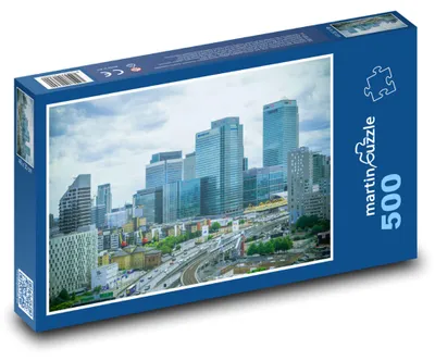 Produktbild von Puzzle 500 Stadtpanorama mit Wolkenkratzern - martinpuzzle