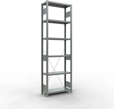 Produktbild von Schulte Fachbodenregal MULTIplus250 Stecksystem | Grundregal | HxBxT 250x75x30cm | 6 Ebenen | Fachlast 250kg | Verzinkt