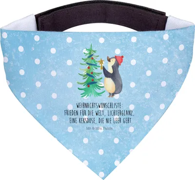 Produktbild von Mr. & Mrs. Panda Bandana Pinguin Weihnachtsbaum - Eisblau - Geschenk, Weihnachten, Halstuch Für Hunde, Hundehalstuch, Winter, Hund, Hals Tuch