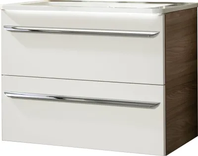Produktbild von Fackelmann LUXOR Badmöbel Set 2-teilig 80 cm, Braun/Weiß, Gussmarmor