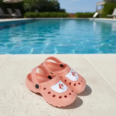 Produktbild von Disney Arielle Meerjungfrau Kinder Mädchen Clogs Badeschuhe Latschen – Orange / 24/25