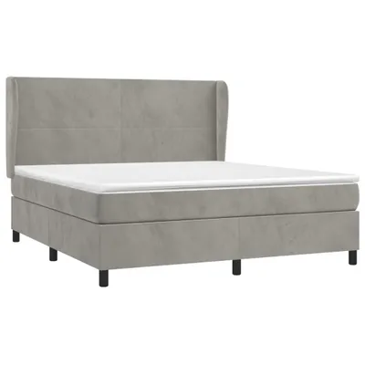 Immagine prodotto di vidaXL Letto a molle con materasso grigio chiaro 160x200 cm in velluto