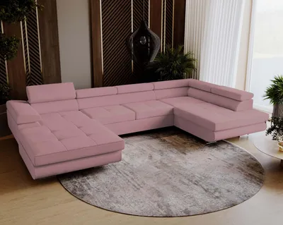 Produktbild von Wohnlandschaft mit Schlaffunktion, Couch für Wohnzimmer - Schlafsofa - Eckcouch