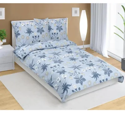 Obrázek produktu pro Krepové povlečení - 140x200 cm. 70x90 - modrá