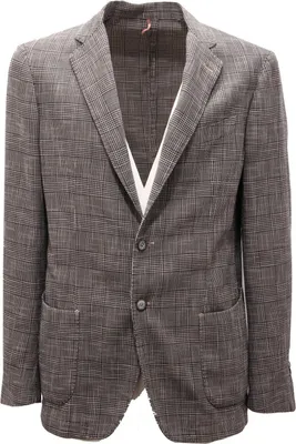 Produktbild von 2169AG giacca uomo PANAMA JACKET black/beige glen check Baumwolle/silk jacket man
