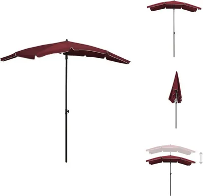 Image de vidaXL Parasol avec mât 200x130 cm rouge bordeaux - Parasols & ombrelles