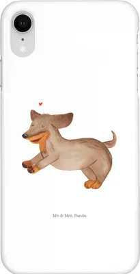 Produktbild von Mr. & Mrs. Panda Iphone XR Handyhülle Hund Dackel - Weiß - Geschenk, Handy Case, Herz, Premium Kunststoff, Sprüche, Hunde