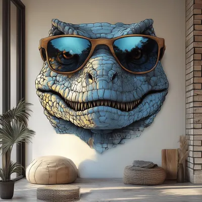Dinosaurier mit Sonnenbrille – Decords Wandtattoo, Produktansicht 1