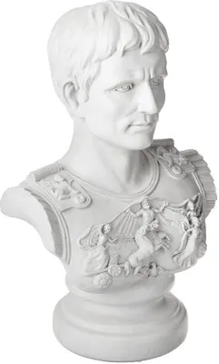 Produktbild von Unyqoos® Augustus Caesar Büste – detailgetreue Primaporta-Replik aus Polyharz mit Kunststein-Finish zur klassischen Wohnraumdekoration