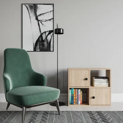 Image de Decorotika Tuttle Bibliothèque pratique avec 4 compartiments | Beige