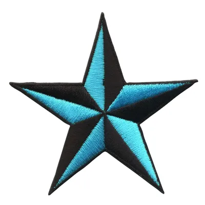 Produktbild von Aufnäher - Stern - schwarz-hellblau - Patch