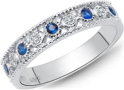Produktbild von Ring 585 Weißgold Diamanten 0,030 ct. Saphire 0,188 ct.