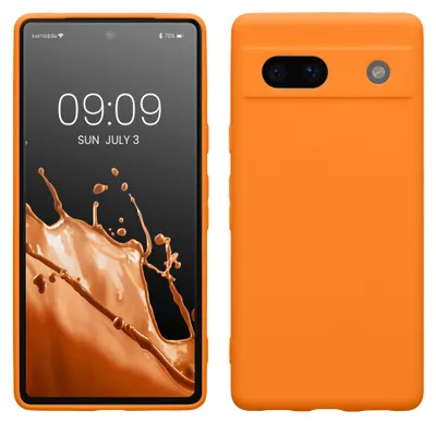 Produktbild von kwmobile Handyhülle für Google Pixel 7a Hülle - weiches Handy Silikon Case - Schutzhülle Cover - Fruity Orange