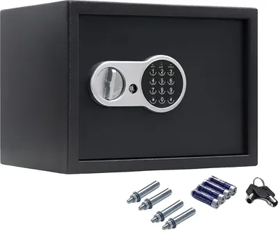 Produktbild von LED Elektronischer Tresor 16L | Digitaler Wandtresor mit Zahlenschloss & Notöffnung | Safe für Bargeld, Schmuck & Dokumente | 25x35x25 cm | inkl. Batterien & Zubehör