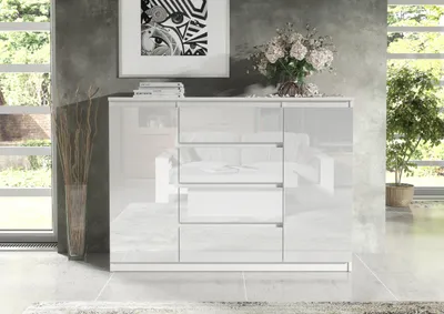 Produktbild von Praktische Kommode 140 cm mit 2 Türen und 4 Schubladen