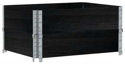 Produktbild von vidaXL Paletten-Aufsatzrahmen 2 Stk. Schwarz 80x60cm Massivholz Kiefer