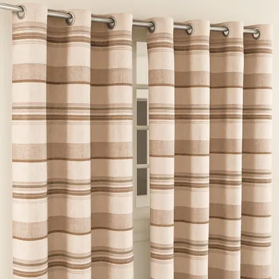 Produktbild von HOMESCAPES Gardinen mit Ösen Morocco beige im 2er Set, 228 x 167 cm