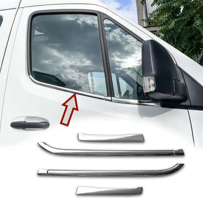 Zdjęcie produktu dla Listwy okienne ze stali nierdzewnej chrom do MERCEDES Sprinter | Typ W907 | Rok od 2018&gt