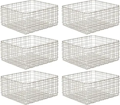 Produktbild von mDesign Allzweckkorb Aufbewahrung Drahtkorb Organizer 6er-Set Metall Mattsilber