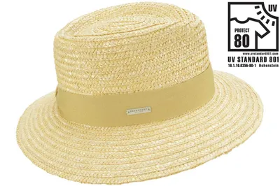 Seeberger Strohhut Fedora UV 80 in beige