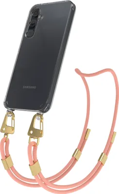 Produktbild von EAZY CASE Handykette für Samsung Galaxy A35, Transparente Silikonhülle mit Band, Clear Case, abnehmbar in  Rosa