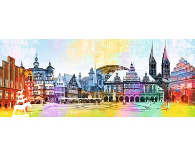 Produktbild von Glasbild Bremen Wahrzeichen I 80x30 cm