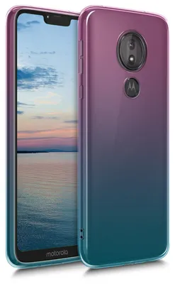 Produktbild von kwmobile Case kompatibel mit Motorola Moto G7 Power - Hülle Handy - Handyhülle Zwei Farben Pink Blau Transparent