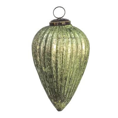 Produktbild von Clayre & Eef Weihnachtskugel XL Ø 9 cm Grün Glas