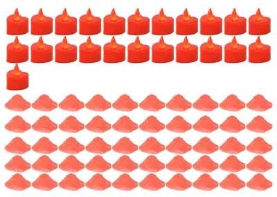 Herzförmige Teelichter, 24 Stück, mit 2000 Rosenblättern, rot