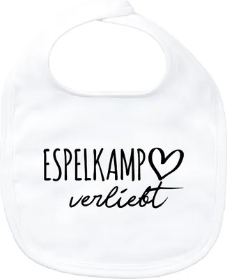 Produktbild von Huuraa Baby Lätzchen Espelkamp verliebt White Klettverschluss  Baumwolle Latz Geschenkidee