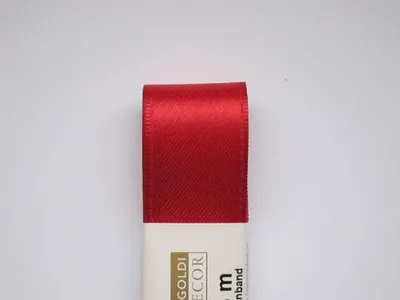 Produktbild von STOFF- BAND Doppelsatin farbig GOLDINA 3 mm/3m ROT