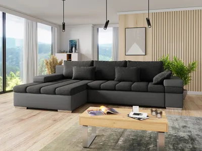Produktbild von MIRJAN24 Ecksofa Bangkok, Stilvoll L-Form Sofa mit Schlaffunktion und Bettkasten, Wohnlandschaft (Seite: Links, Soft 029 + Majorka 03)