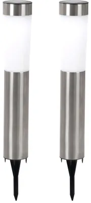 Produktbild von 2er Set LED Solarleuchte, Edelstahl, Erdspieß, H 56 cm